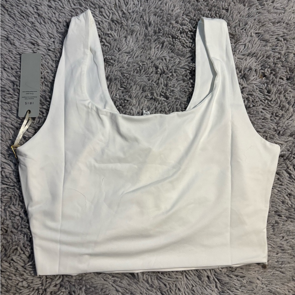White Ruched Crop Top - Picture 3 of 3